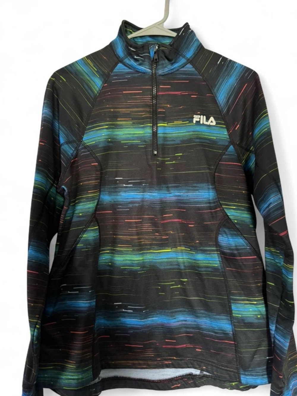 Womens FILA Performance Running Jacket Size Large Long Sleeve 1/4 Zip Sport